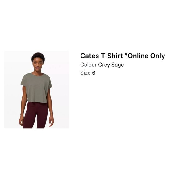 lululemon Grey Sage Cates Tee size 6 - Picture 10 of 11
